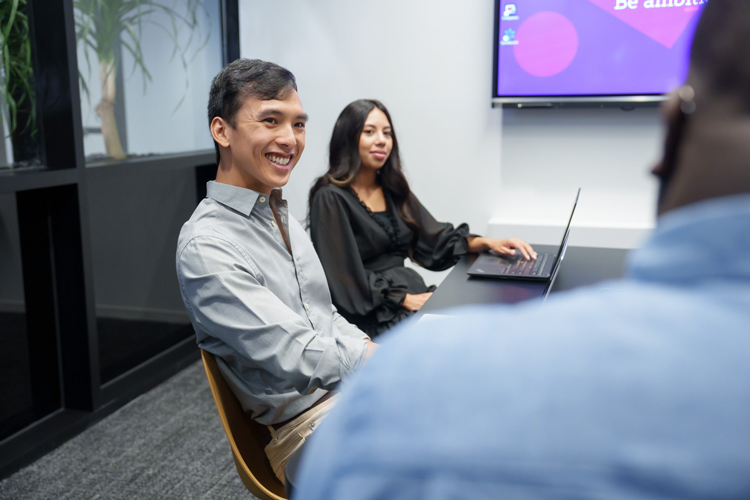 Group of diverse employees in business meeting